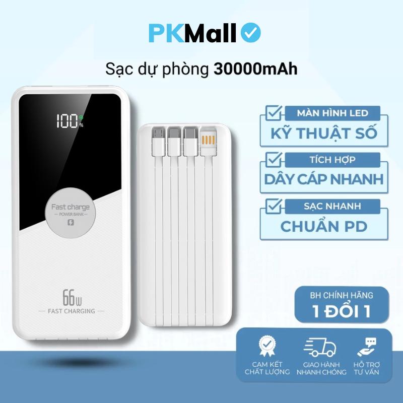 Sạc dự phòng 30000mah 50000mah sạc nhanh 100w pin dung lượng lớn tích hợp dây sạc cho điện thoại