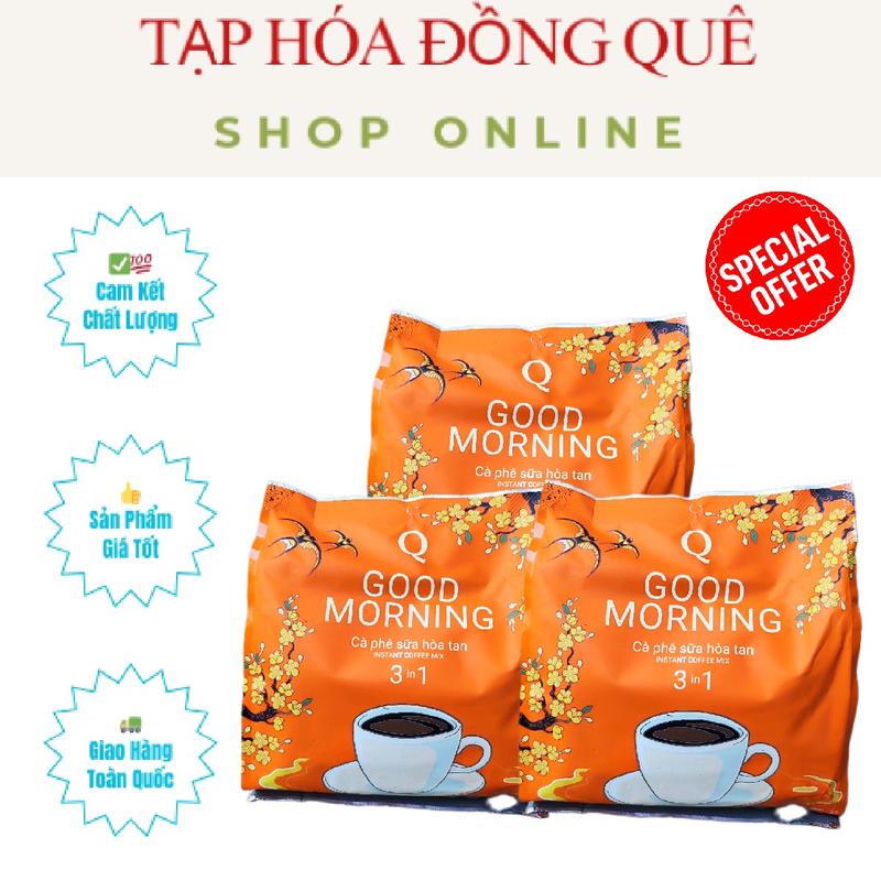  Combo 3 Bịch Cà Phê Sữa Trần Quang Goodmorning  24 gói    Coffee  Cafe  Bao Bì Tùy Đợt 