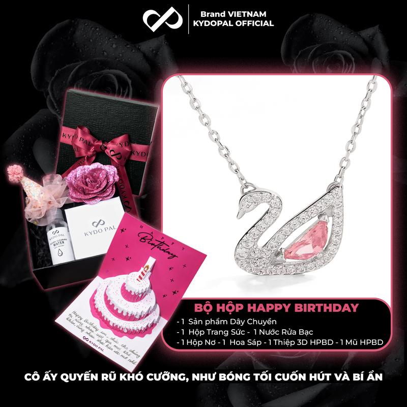 Dây chuyền bạc KYDOPAL mẫu thiên nga cá tính nạm đá viền trang sức bạc ý 925 cao cấp - PAL9B11C4A