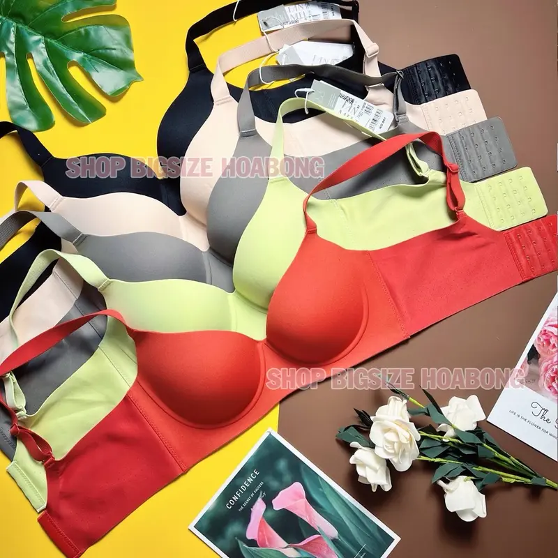 [881C] Áo Lót BigSize Su Non Cao Cấp Mút Mỏng Có Gọng Định Hình Bản To Che Khuyết Điểm Lưng Tạo Khe Nâng Chống Xệ Đẹp Nữ Bra Nhung aolot 3