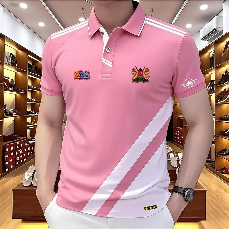 Unisex Polo shirt, featuring a simple and stylish Korean style, made of high-end breathable fabric. It absorbs sweat and is durable. Men's Polo shirt.