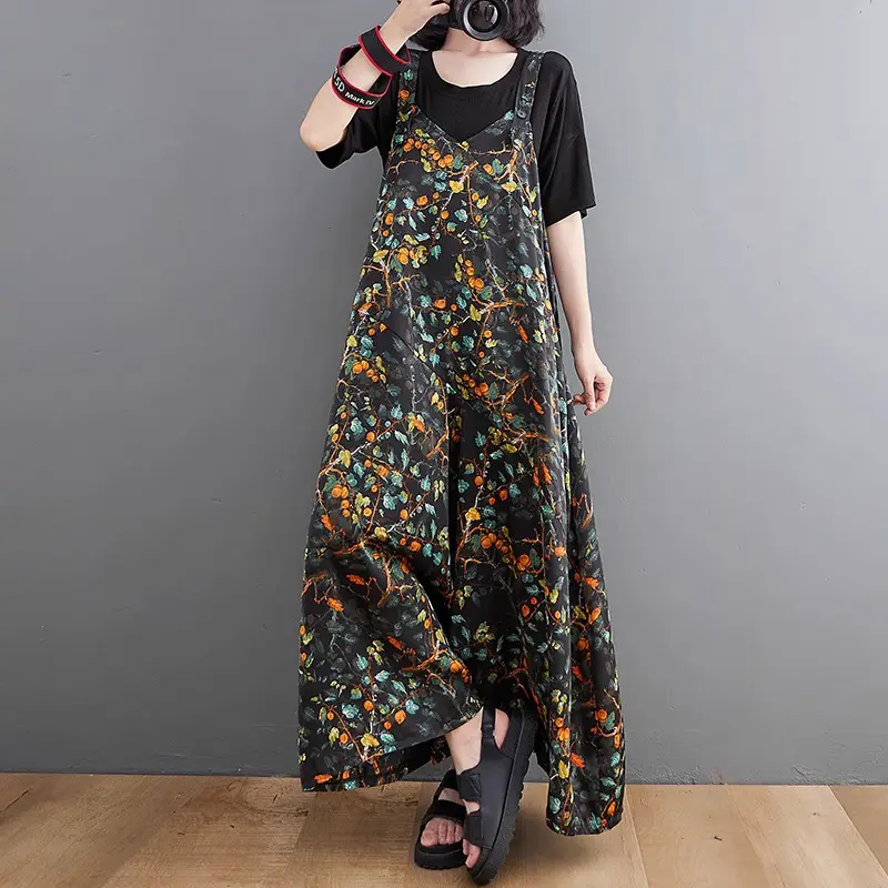 LC892 Premium Oversized Jumpsuit Polyester Floral Terbaru 1
