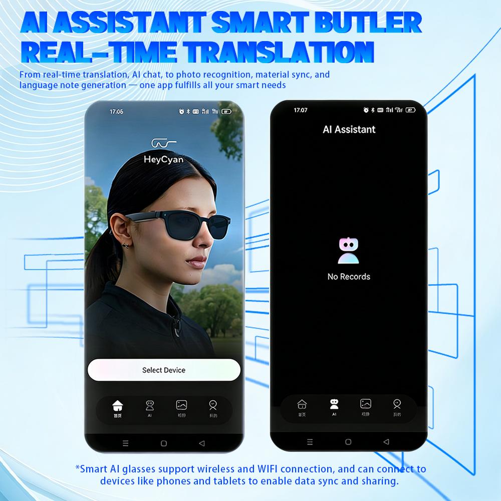 Ai Smart Glasses With 8MP HD Photo And Video Recording Sports Anti-Shake Color-Changing Lenses Real-Time Translation Bluetooth - Image 2