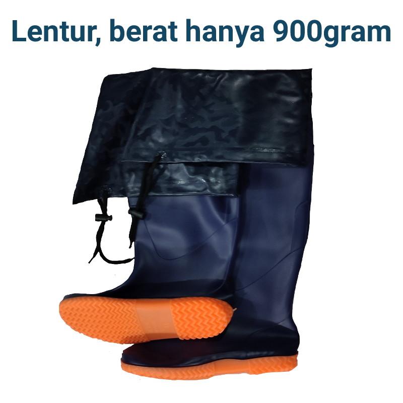 SEPATU SAWAH KARET PANJANG KOREA SEPATU BOOTS KARET ANTI KEONG SAWAH PETANI SEPATU BOT HUJAN Biru 3