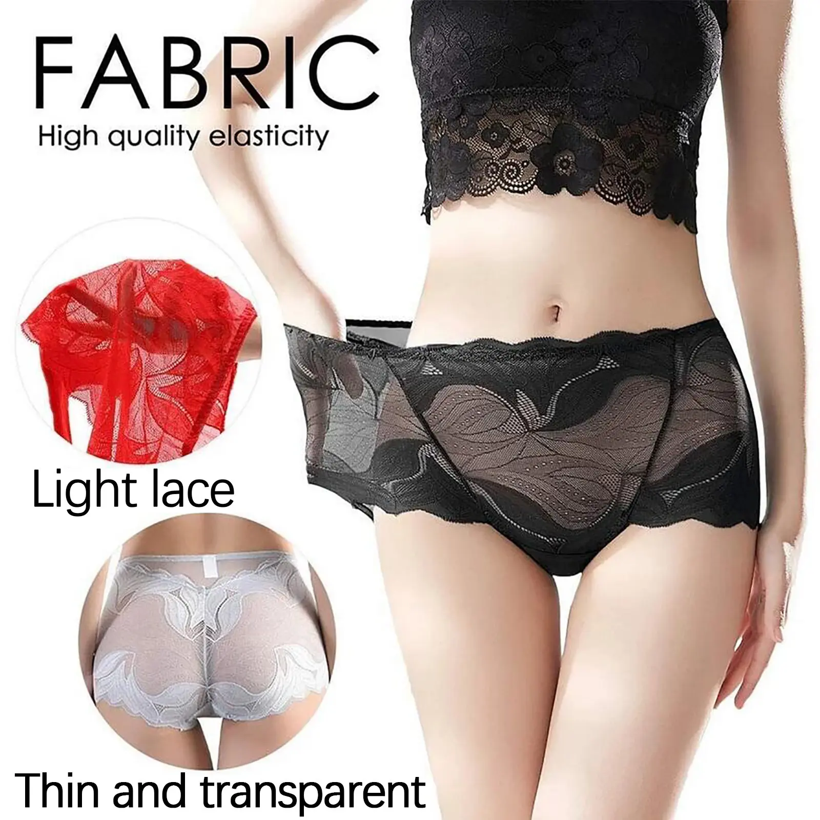 Đồ Lót Ren Lụa, Dành Cho Nữ, Cạp Trung, Mông Khoét Lỗ, Quần Lót Thoải Mái, Đáy Quần Cotton Thêu, Thích Hợp Cho Phụ Nữ