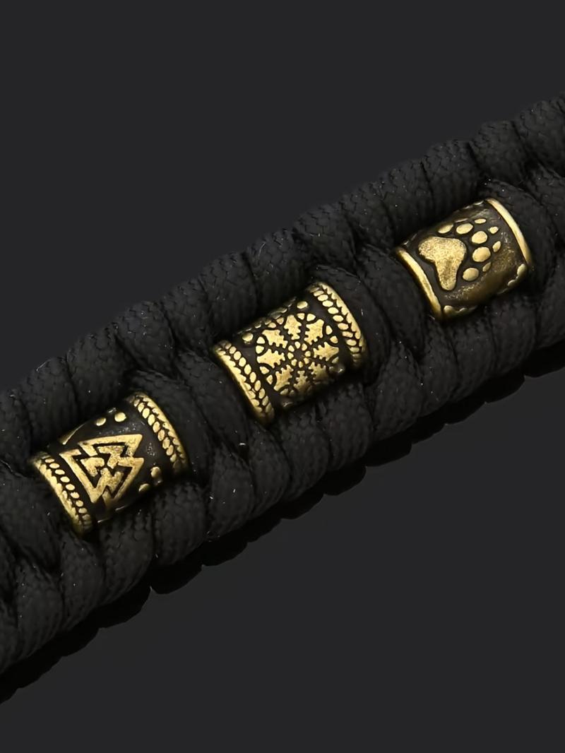 Product Introduction of Men's Hammer Design Bracelet, Handmade Braided Bracelet, Stainless Steel Hammer Pendant Bracelet for Men 5