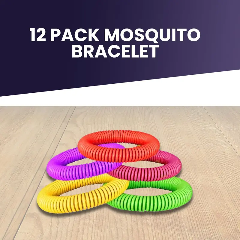 Mosquito Repellent Bracelet - 12 Bands, Triple Strength, Multi Coil, DEET-Free with 250 Hours Natural Anti Bug Wristbands for Adults & Kids - Insect Repellent Bracelet Bands 1