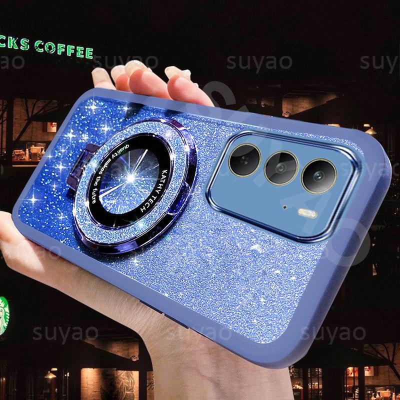Ốp Điện Thoại Realme C75, Dành Cho Realme C75 2024, Có Giá Đỡ Nhẫn Lấp Lánh, Chống Sốc, Từ Tính, Ốp Lưng Mềm Mỏng Cô Gái Dễ Thương Sang Trọng, Ốp Lưng Ốp Lưng Chống Sốc, Ốp Lưng Toàn Vỏ, Thích Hợp Cho RealmeC75 Và C75, Chất Liệu TPU Phụ Kiện Phone 8