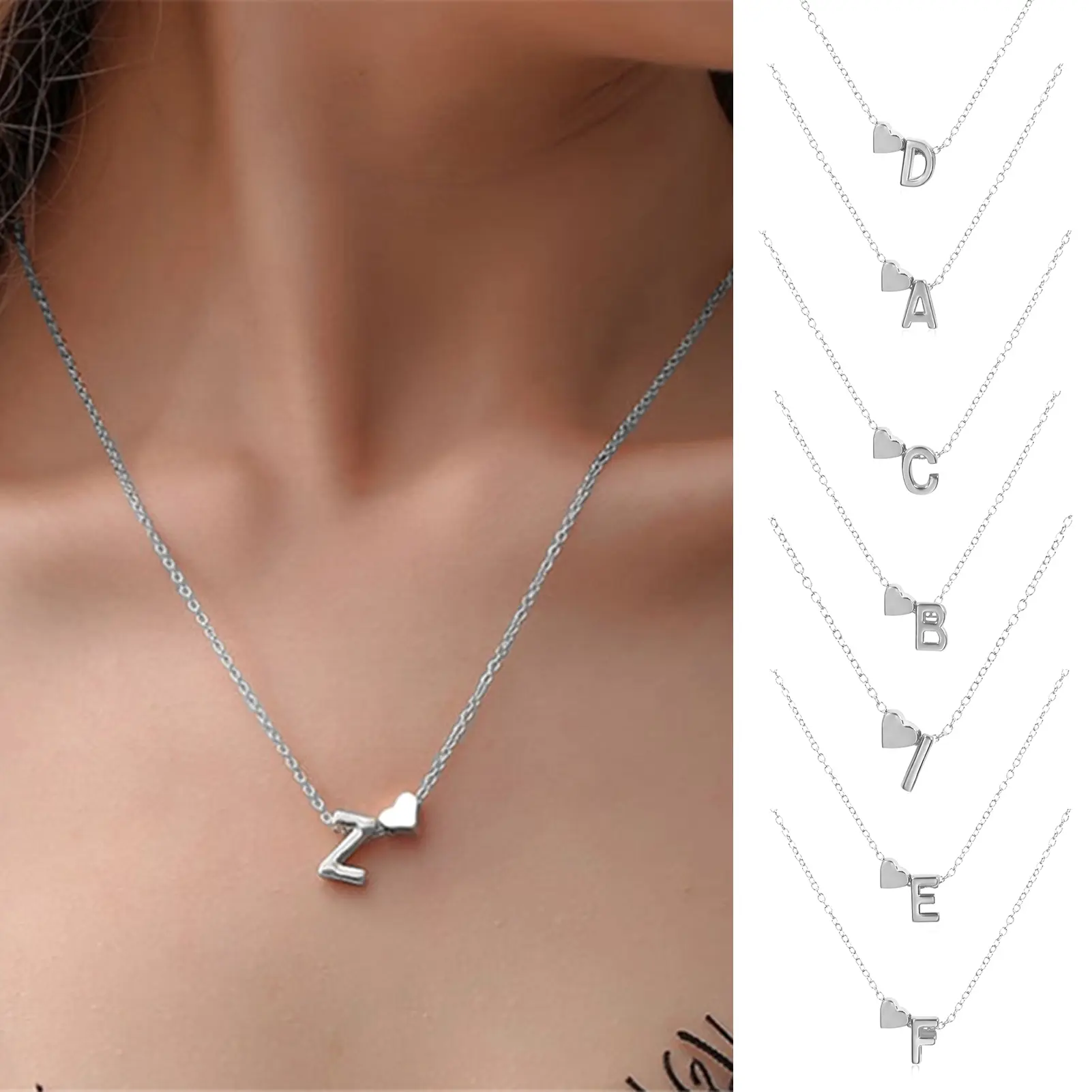 Vòng Cổ Cặp Đôi, Hình Chữ Cái, Unisex, Hợp Kim Không Gỉ, Mặt Dây Chuyền Nam, Làm Quà Tặng
