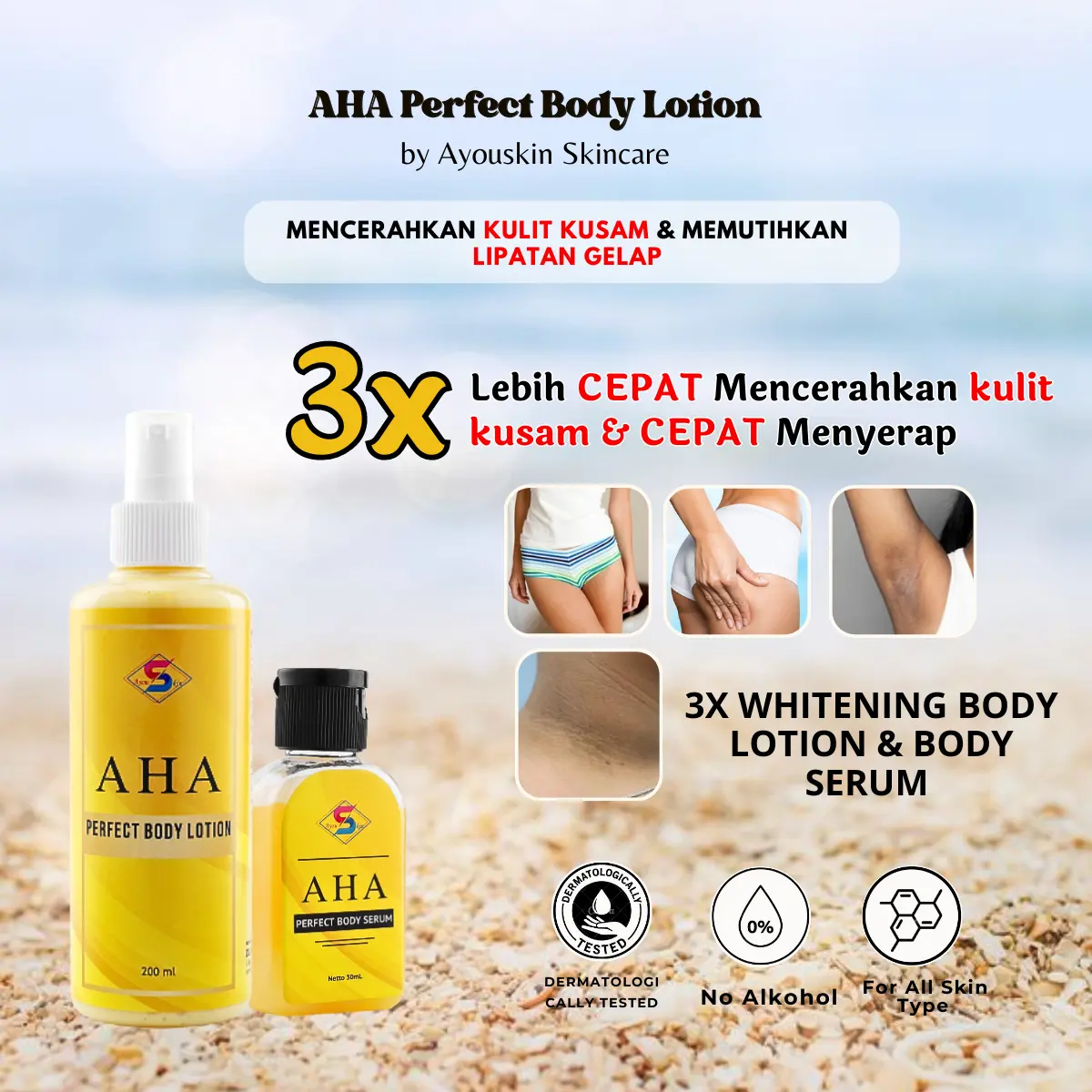 Body Lotion Pemutih Kulit Gelap, Losion Pencerah Area Lipatan Kulit, Pemutih Ketiak, Selangkangan, Bokong Gelap, leher, Krim Pemutih Bokong Gelap, Menghaluskan Kulit Yang Kasar, Pemutih Seluruh Badan Ampuh Kering Mencerahkan
