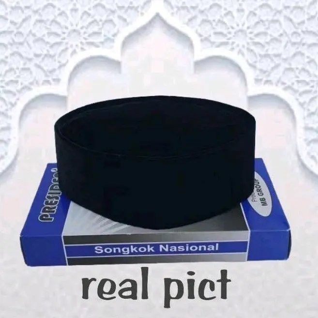 Peci Hitam Polos Anak/Remaja Bahan Buludru Berkualitas No 1 Remaja Dewasa Muslim Kopiah Nyaman Songkok 0