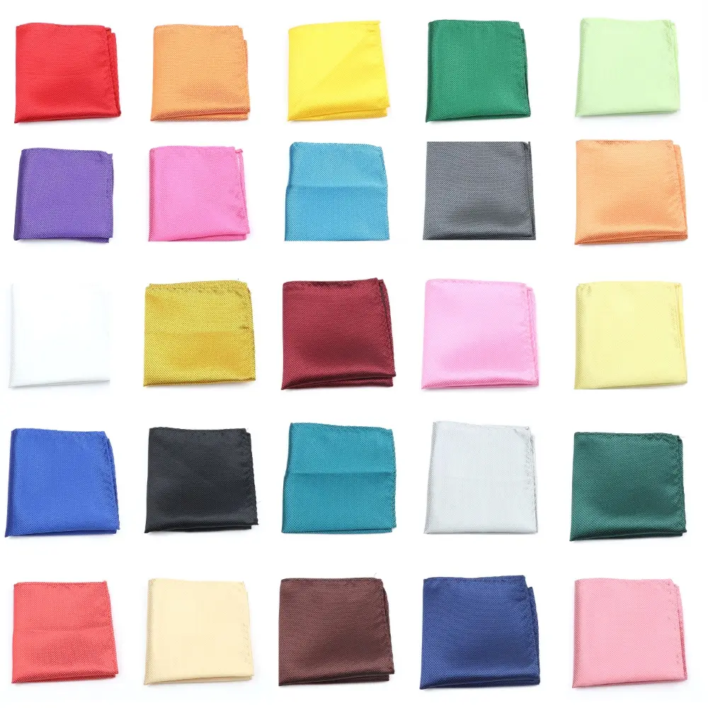 ZONFAZ Satin Solid Color Handkerchief for Man Wedding Accessories Hanky Towel Formal Party Pocket Square