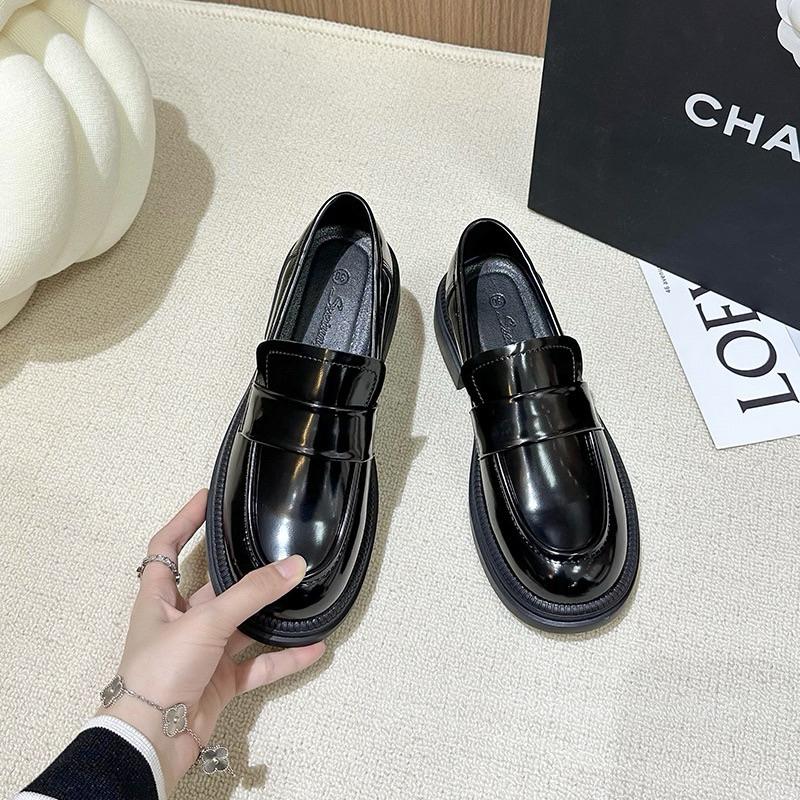Giày oxford nữ 530-3 Trơn bóng cao 3.5cm [WOOD SHOES]
