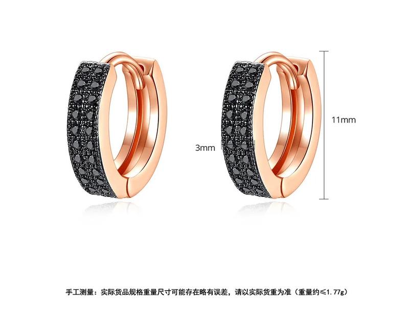 Product Introduction of Kemstone Double Layer Yellow Red Black Crystal Rose Gold Plated Female Hoop Earrings Jewelry Gift for Women 6
