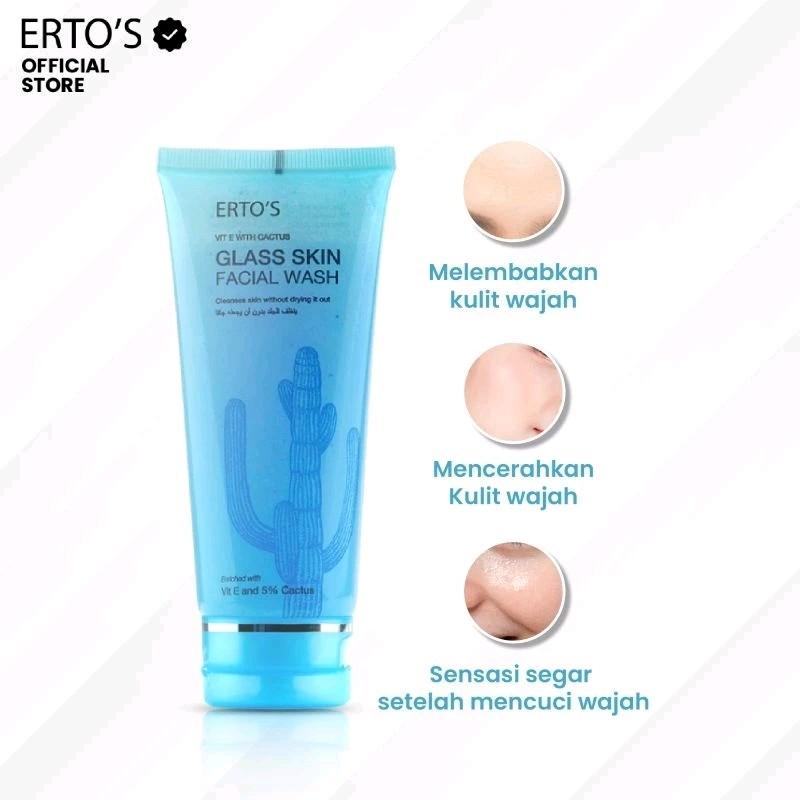 Ertos Glass Skin Facial Wash Membersihkan Kotoran Muka 5