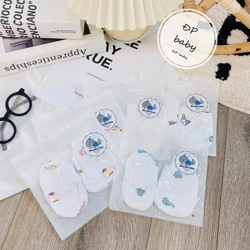 Set Bao Tay Bao Chân Cho Bé Sơ Sinh Vải Petit Thun Lạnh Mềm Mại Và Đáng Yêu (ĐP Baby) 3