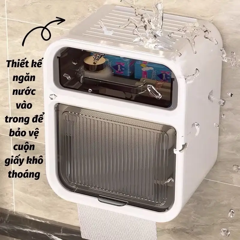 ￼HỘP ĐỰNG GIẤY VỆ SINH DÁN TƯỜNG