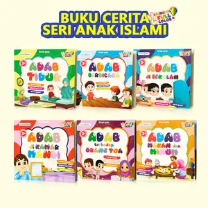 1 PAKET ISI 6 BUKU Cerita Adab Anak Muslim Cerita Pendidikan Karakter Untuk Anak Usia 3 Tahun Anak PAUD TK seri 2 Bahasa Bergambar Full Color LM Books