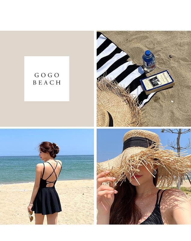 Product Introduction of 2023 New Korean One Piece Swimsuit Women Bathing Suit Solid Sexy Slip Dress Halter Bikini Set Hot Spring Swimwear 19