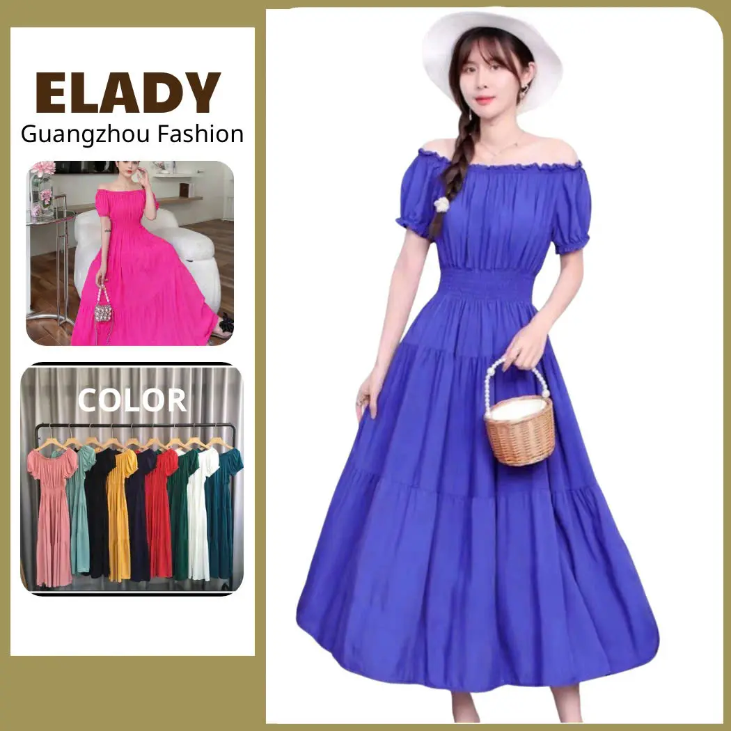 Đầm maxi AD1038, Váy maxi đi biển dáng dài Quảng Châu loại 1 vải tole đẹp nhẹ mịn mát, không bị xù - Elady Shop