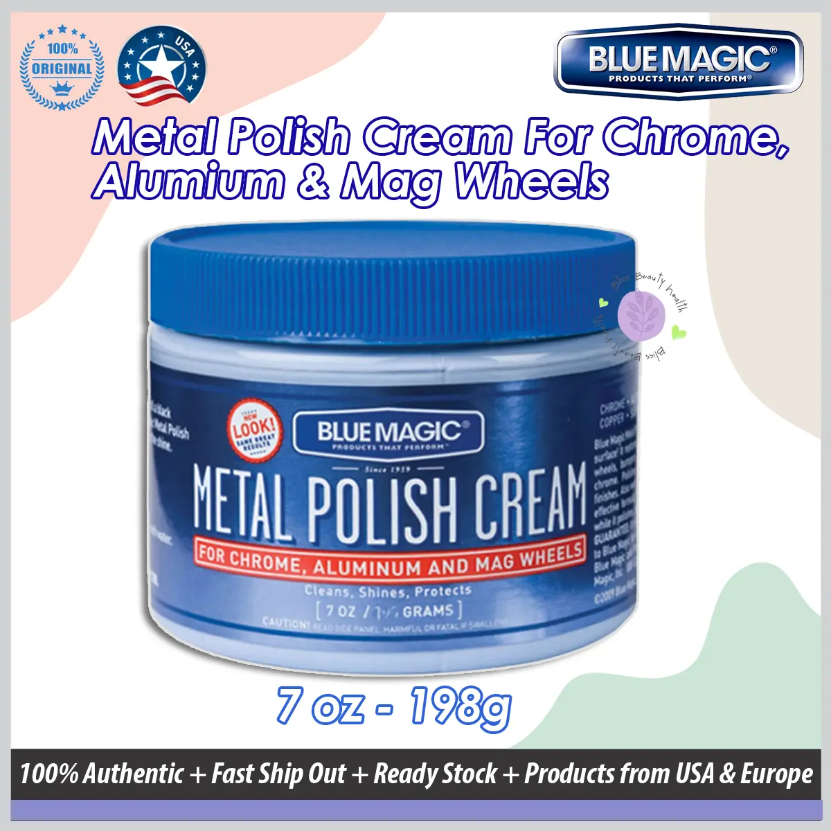 USA Product Blue Magic Metal Polish Cream For all metal surfaces Great on copper, brass, sterling silver, aluminum, stainless steel or gold