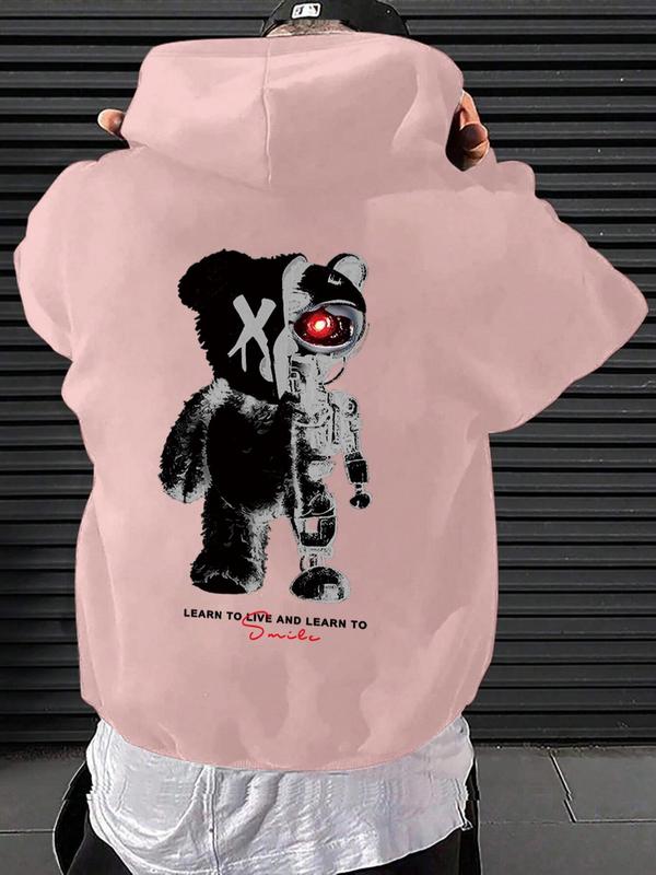 Men's Cartoon Graphic Drawstring Hoodie, Fashion Casual Pocket Drop Shoulder Sweatshirt for Daily Outdoor Wear, Men Fall & Winter Clothes, Streetwear Hoodie 6