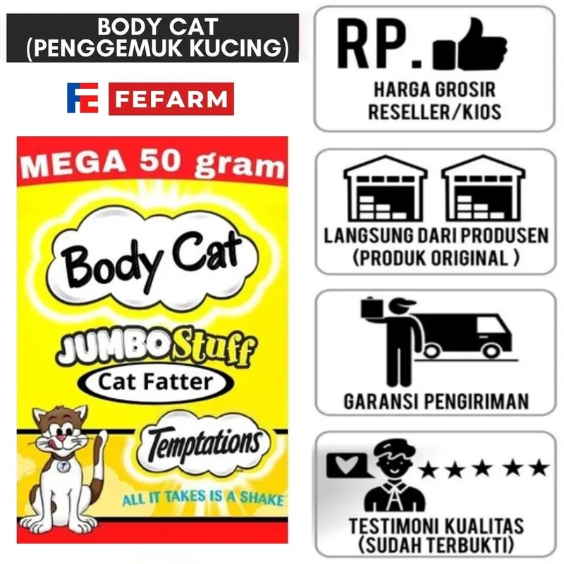 Suplemen Penggemuk Kucing Body Fat 50gr FEFARM 4
