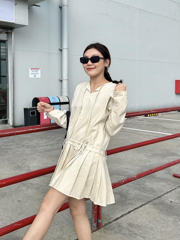 Đầm linen babydoll dáng ngắn hàn xẻng - Han Dress Nữ