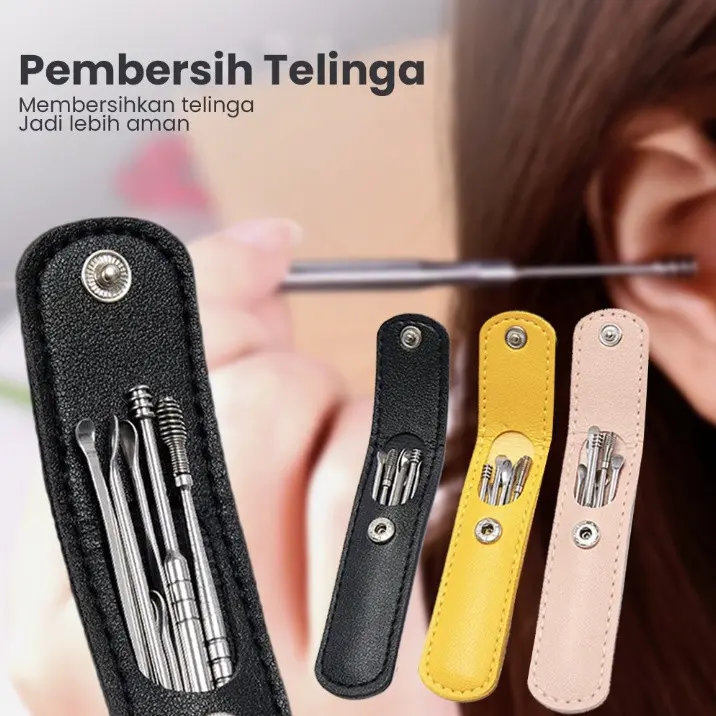 DBL HL0660 Alat Pembersih Telinga 6 pcs Korek Kuping Ear Wax Picker Stainless Y1830