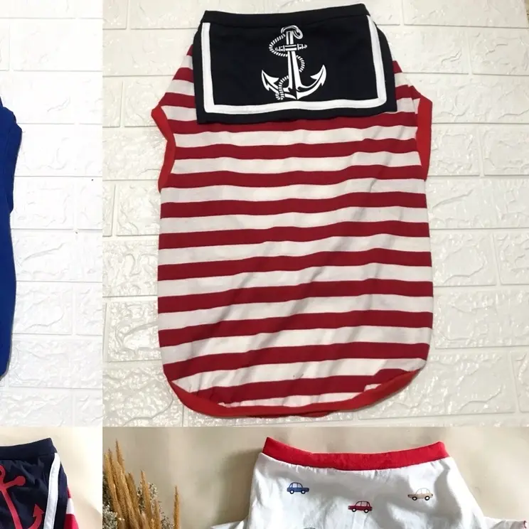 baju anjing sailor kaos anjing lucu dress anjing model sailor 1