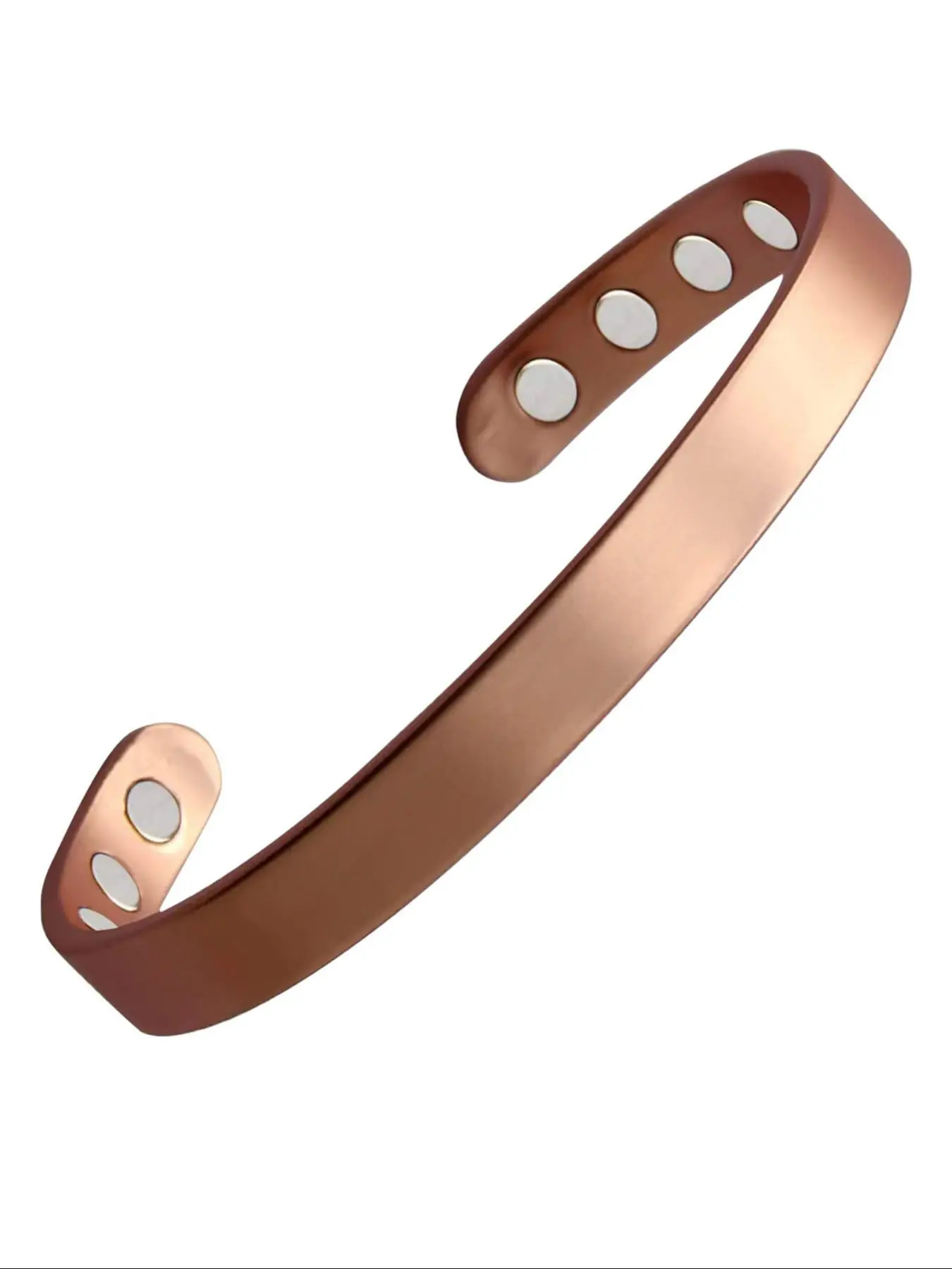 Unisex Simple Style Copper Bangle Bracelet, Trendy Minimalist Magnetic Cuff Bangle, All-match Vintage Jewelry As Birthday Gift for Friends, Gifts for Her