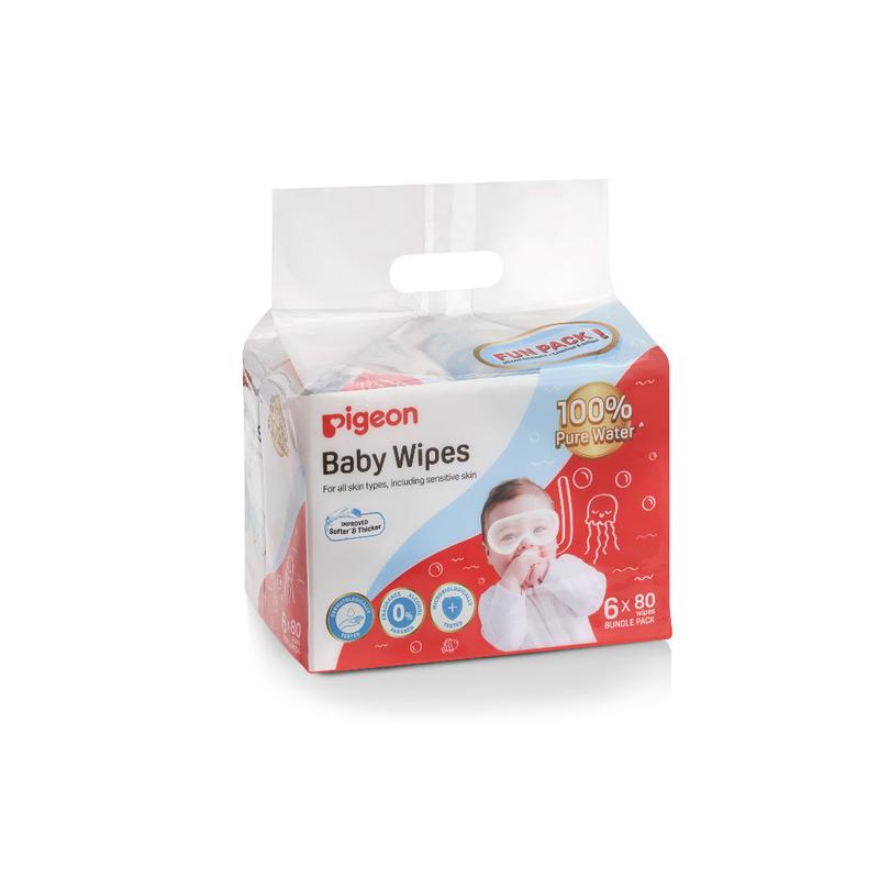 Pigeon Baby Wipes 30 / 80 Sheets 100% Pure Water 7