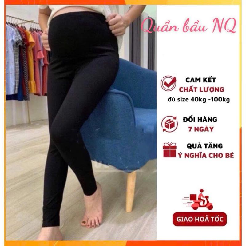 Quần bầu legging chất cotton mềm đẹp thiết kế chun chỉnh và đáp bụng cho mẹ bầu QB456
