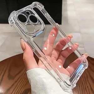 高級耐衝撃バンパークリアケース iPhone 16 15 14 13 12 11 Pro Max X Xs Max Xr 8 7 Plus TPU透明保護カバー
