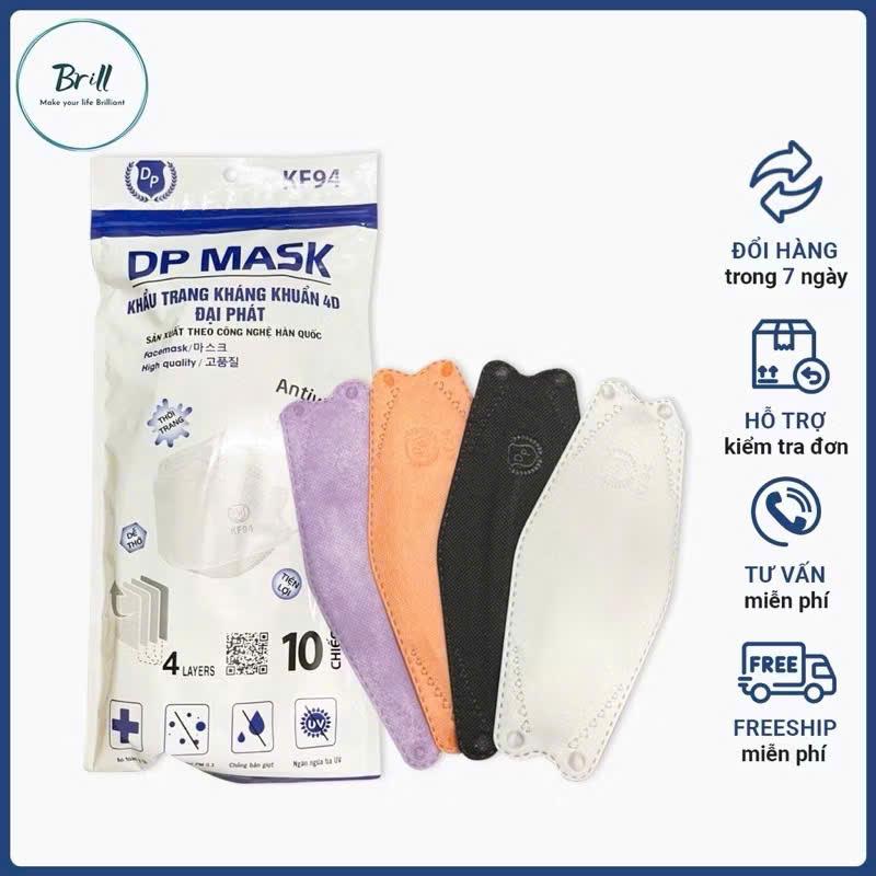  Set 100 cái khẩu trang KF94 Đại Phát giúp ngăn giọt bắn chứa vi khuẩn và tia UV hiệu quả 