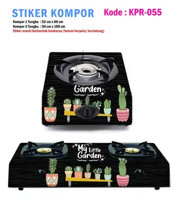 Stiker Kompor 1 Tungku atau 2 Tungku Motif Perlengkapan Kaktus