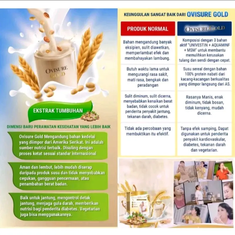 Paket 3 Box Ovisure Gold Original Mengatasi Masalah Nyeri Sendi Dan Tulang Kropos Pemantau Tekanan Darah 1