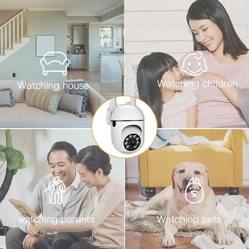 Beli 1 Get 1-V380 Pro Kamera  Wifi CCTV IP Full HD 1080P Waterproof Tanpa Kabel dengan Pelacakan Manusia & Wireless 2