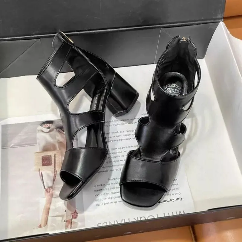 NALADIVA - Ciara Sepatu Sandal Heels 5 cm Block Heels Sandal Gladiator Big size Kekinian Wanita Sendal 3