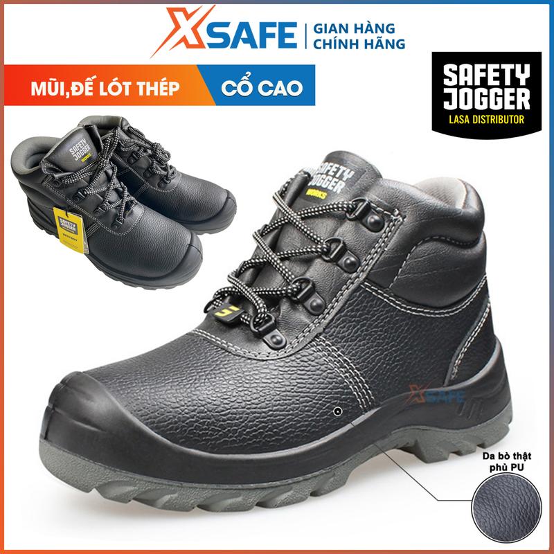 Giày bảo hộ lao động nam Jogger Bestboy S3 cổ cao da bò, chống thấm nước, chống đinh, trơn trượt, Giày công trình, nhà máy