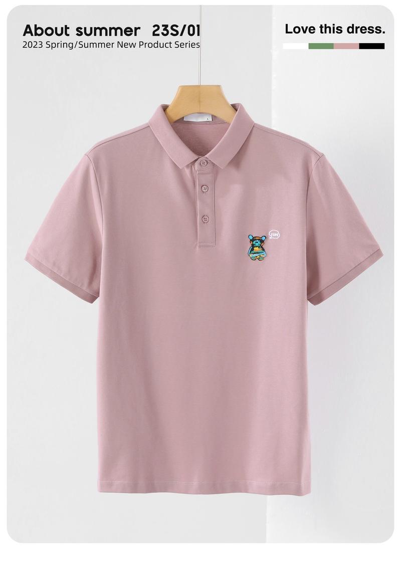 Product Introduction of New Bear Embroidery Polo Shirt Simple Fashion Men's Top 2