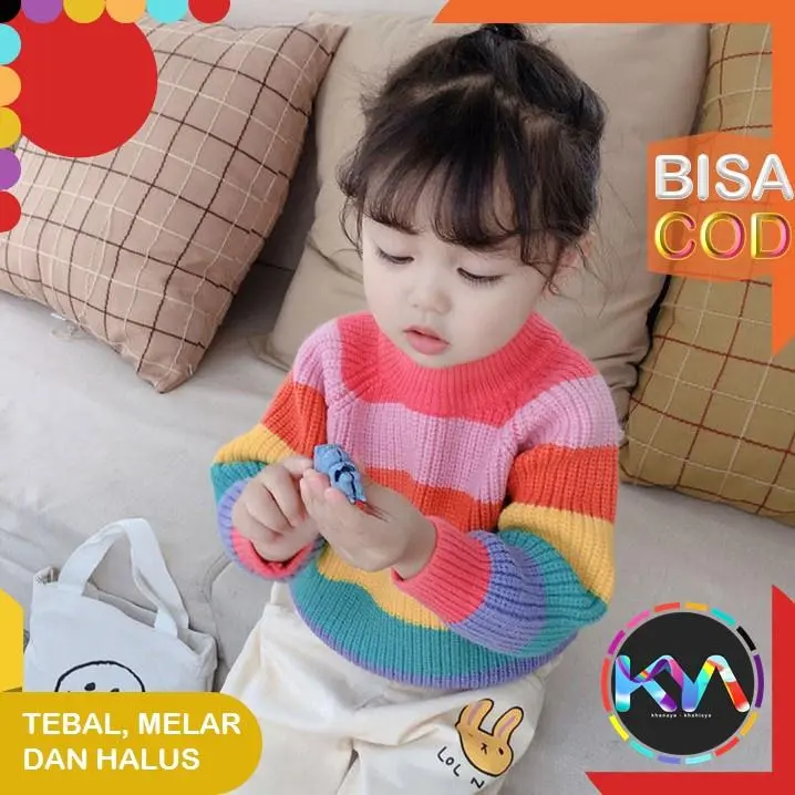 Sweater Anak 1 2 3 4 5 6 Tahun Motip Pelangi