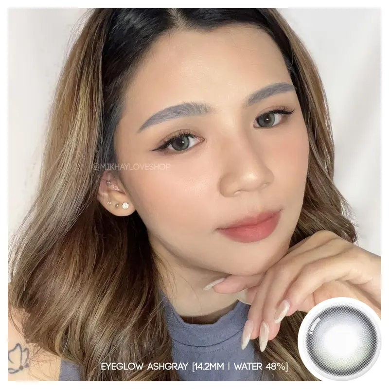 MIKHAYLOVESHOP Softlens Eyeglow Ash Gray (Grey) (Eyelighter Glowy) 7