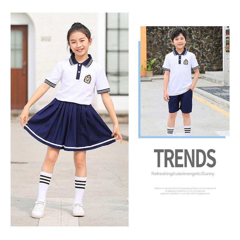 Product Introduction of New Summer Uniform Set for Primary School Students, Kindergarten Sports Style Fashion School Uniform, Group Performance Costume 14