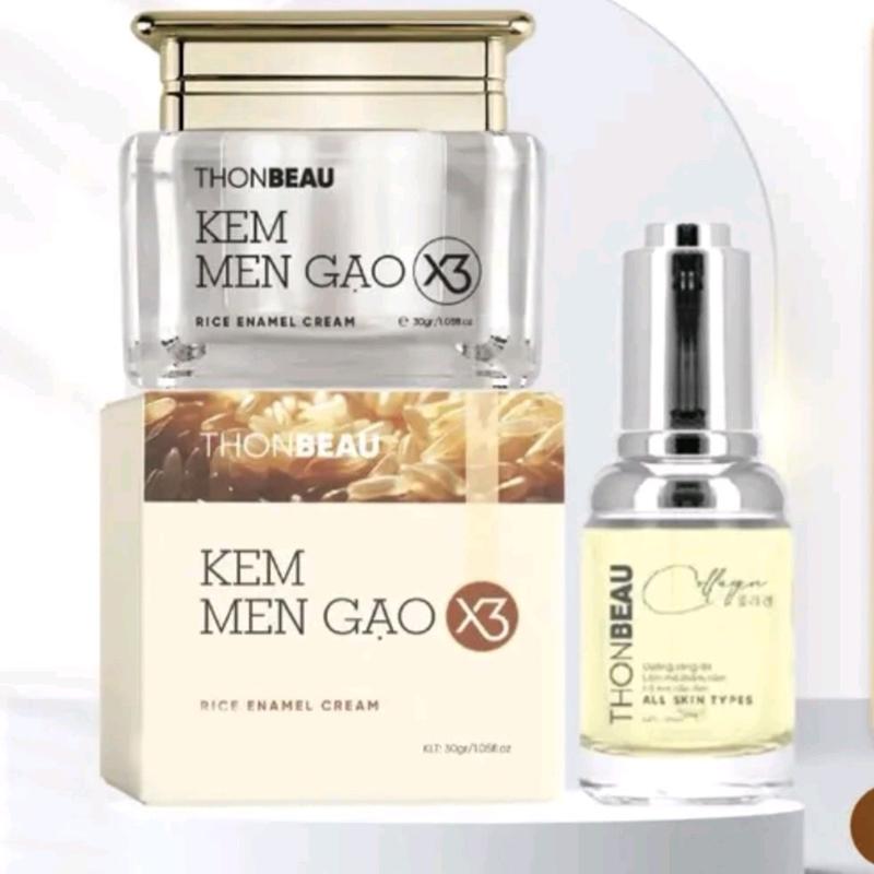  KEM MEN GẠO X3 20g  + serum yến tươi Chăm Sóc Da 
