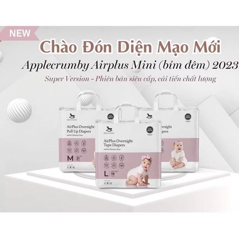 COMBO 1 thùng 2 bịch Bỉm dán/quần APPLECRUMBY Slim Malaysia cao cấp S21/M19/L17/XL15/XXL13