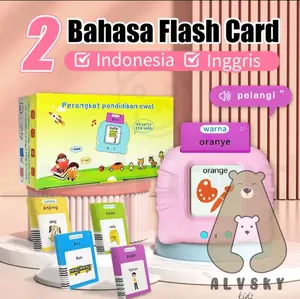 FLASHCARD BAHASA INDONESIA INGGRIS LEARNING / KARTU BELAJAR 2 BAHASA Alat Anak Alat Anak