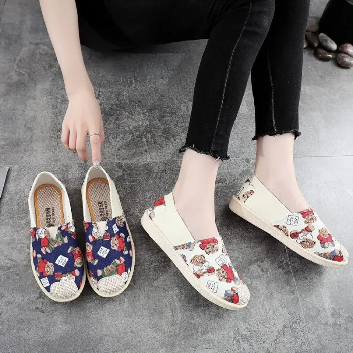 SH60 Sepatu Kanvas Wanita Flat Mix Pattern Women Flat Shoe 2