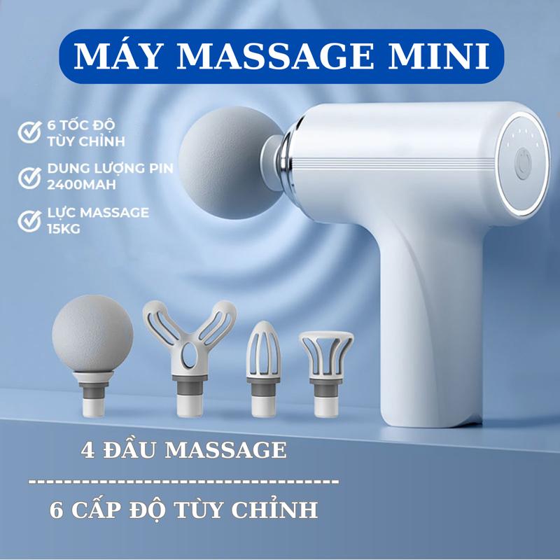 Máy Massage Cầm Tay Mini Máy Đấm Lưng Massage Cổ Vai Gáy Máy 4 Đầu 6 Chế Độ