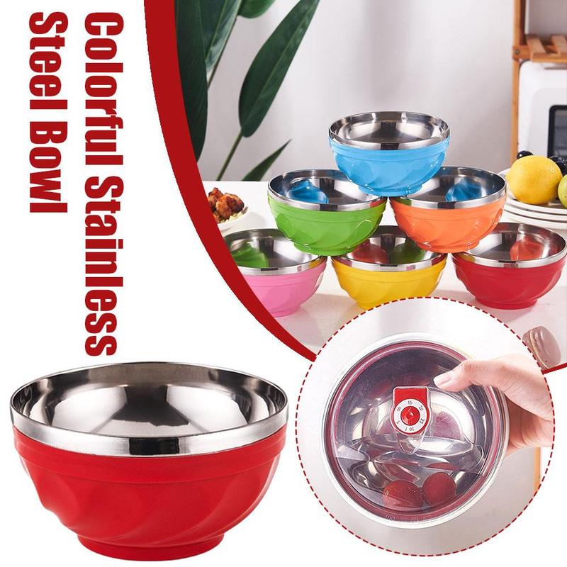 Bát Thép Không Gỉ Hai Lớp, Đầy Màu Sắc, Chống Sốc, Bát Cách Nhiệt, Hộp Đựng, Thích Hợp Đựng Súp Thức Ăn, Cho Trẻ Em, T7Z6 0